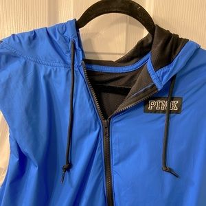 Blue and white wind breaker jacket